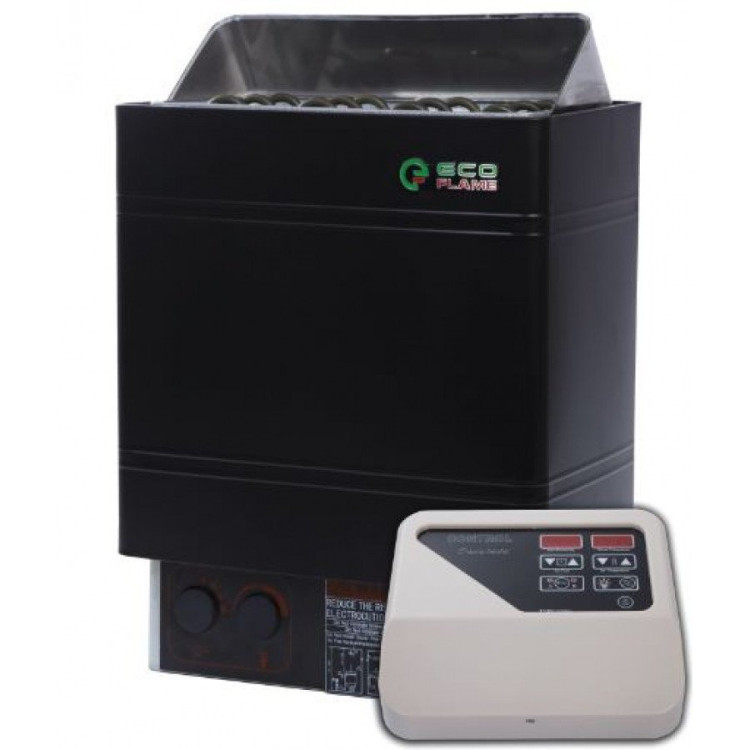 Электрокаменка для сауны и бани EcoFlameAMC 90-D 9 кВт + пульт CON4