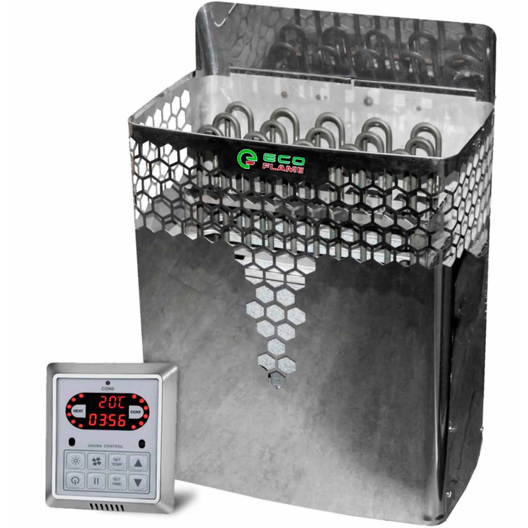 Электрокаменка для сауны Ecoflame GB90 9 кВт + пульт CON6