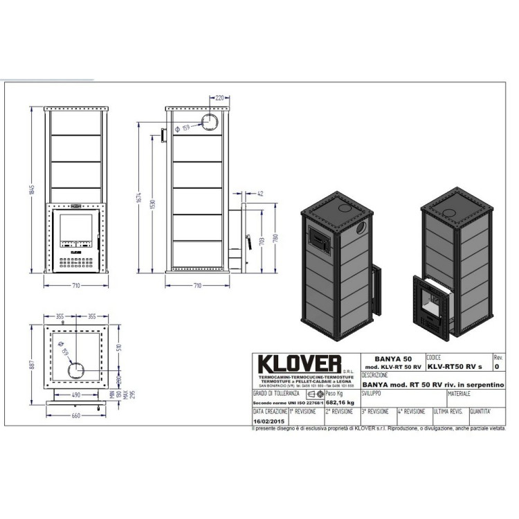 Печь дровяная KLOVER RT-50-RV в Киеве