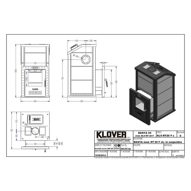 Печь дровяная KLOVER RT-20P в Киеве