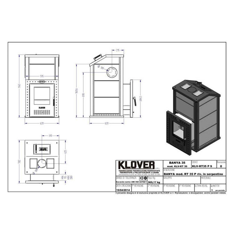 Печь дровяная KLOVER RT-35P в Киеве